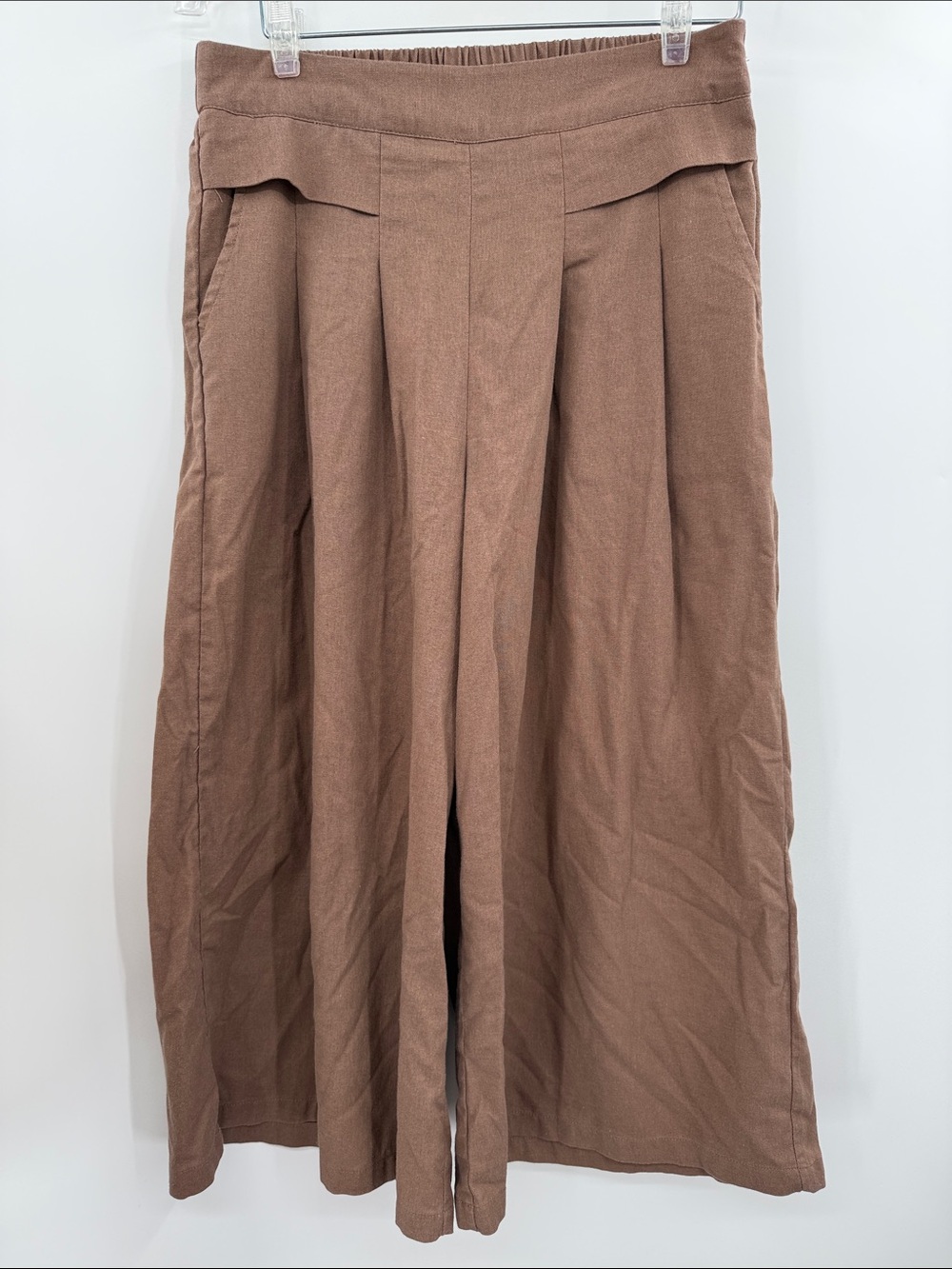 Wide Leg Cropped Palazzo Pants Size L